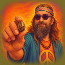 Lade das Bild in den Galerie-Viewer, Hippie mit Cannabis-Samen - Olivgrüner Rand